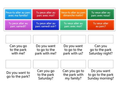 Match the English / French: invitations