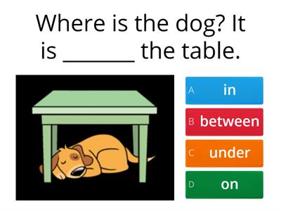 Prepositions of place 