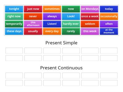 Present Tenses: Signal Words