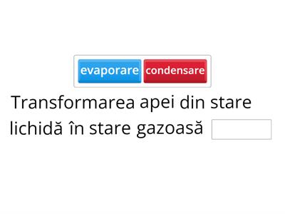 Schimbări ale stării de agregare a apei