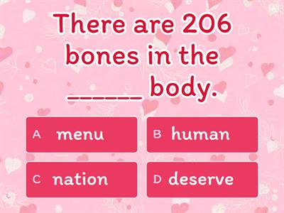 Missing Word- VCV Syllable Division