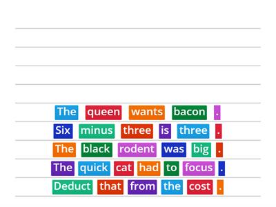 playing card sentences VCV