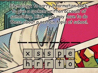 Prefix: Re- = back/again