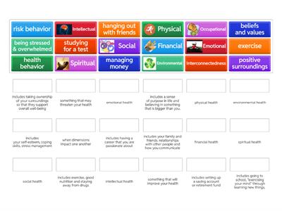 8 Dimensions of Health Review game