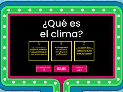 Repaso del concepto de clima y estado del tiempo para su vivencia en la vida cotidiana.