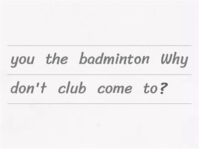 Put the words in an order- mixed