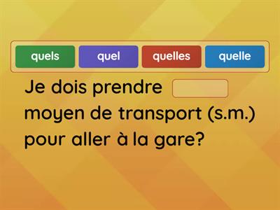 Adjectif interrogatif quel