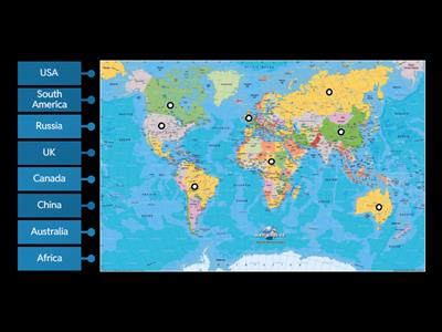 Map of Earth labelling