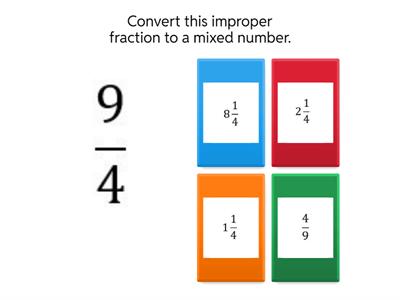 Converting Improper Fractions to Mixed Numbers
