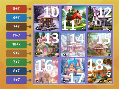 Таблица с переходом через десяток. Плюс 7