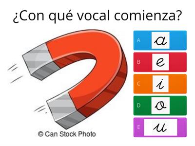 Las vocales. Cuestionario de vocales 