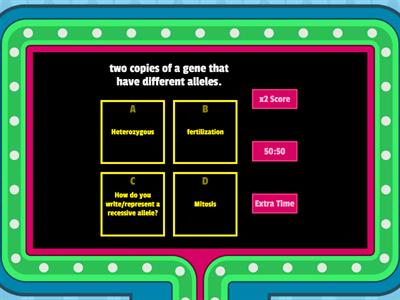 Mendel, Reproduction, Inheritance GAMESHOW