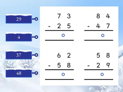 Subtraction With Regrouping @ A (4 labelled Diagram)