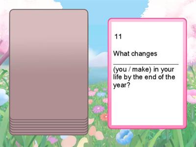 Future Continuous / Future perfect (boardgame questions)