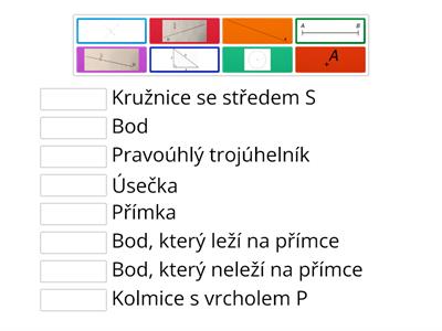  3 - 5. r. Geometrie - přímka, úsečka, bod, kolmice, trojúhelník