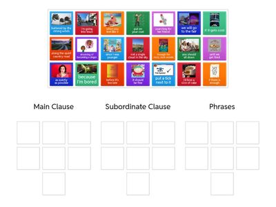 Year 8 Main, Subordinate Clauses & Phrases