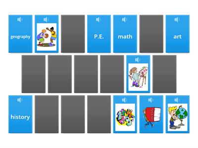 school subjects matching pairs