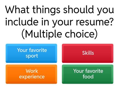 Per 4 Resume/job interview review questions