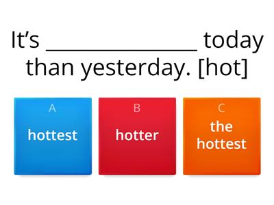 Comparative and superlative forms