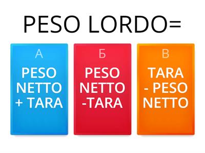 Peso lordo, peso netto, tara