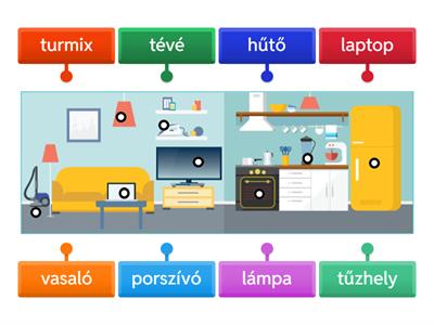 kép-szókép: nappali és konyha