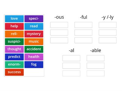 Adjective Suffixes 