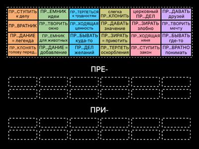 ПРЕ-/ПРИ- омофоны