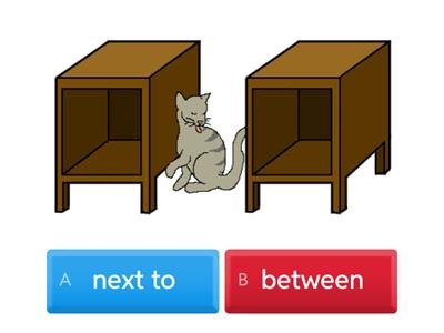 Prepositions  between & next to