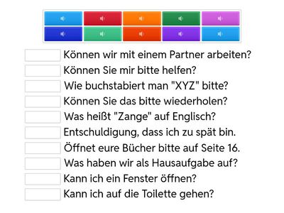 English 5: Classroom English Short Match Audio