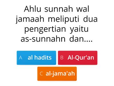 Soal Latihan Quiziz Akidah Ahlu Sunnah Waljamah