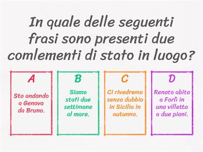 ANALISI LOGICA - COMPLEMENTI INDIRETTI