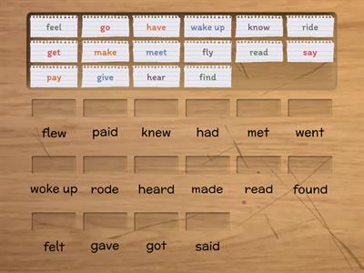 Past tense verb (irregular)