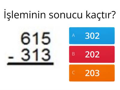 Çıkarma İşlemi 