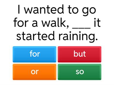 Conjunctions Quiz (FANBOYS)