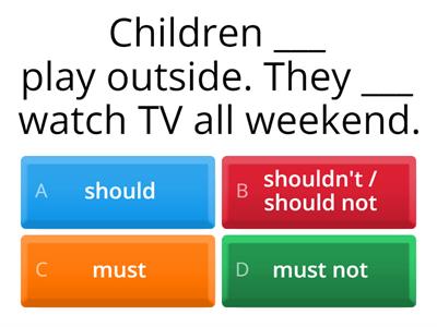 Unit 6 modals must and should