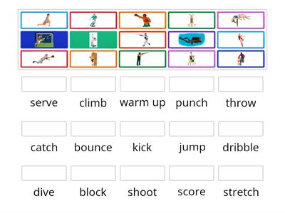 Sports Action Verbs Match Up 2