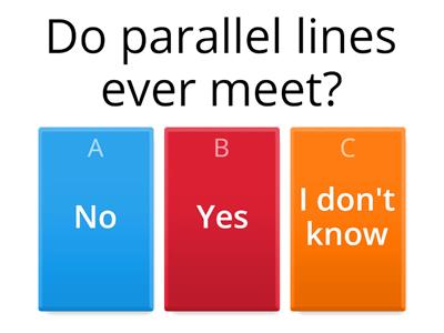 Parallel, Perpendicular, and Intersecting lines quiz