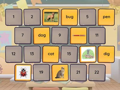 Cvc word and picture match