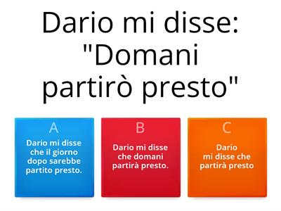 Dal discorso diretto al discorso indiretto