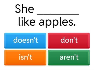 Negative Present Simple Practice