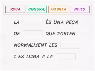 COMPLETA LES FRASES SOBRE PECES DE ROBA