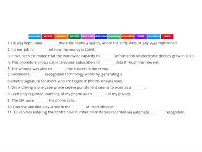 SO B2 2.2 Vocabulary. Surveillance