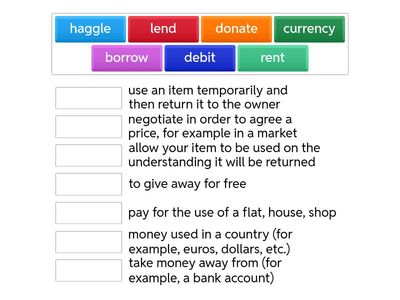 Living without money Extra Vocab 1