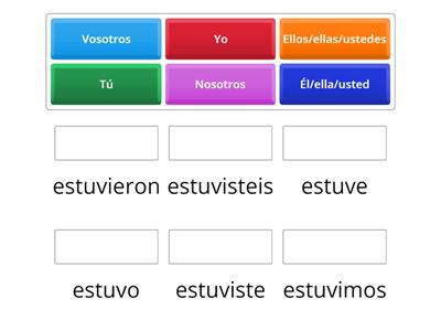 Pretérito indefinido - estar