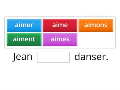 Conjugation aimer/adorer + infinite/noun