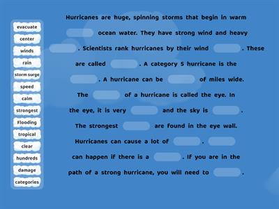 Hurricane Fill In the Blank