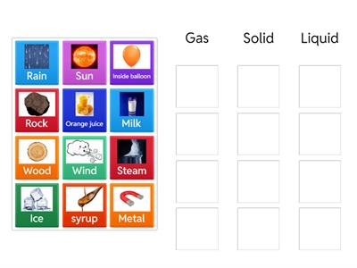  Solid, Liquid, Gas Sort