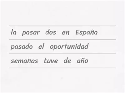 Spanish Directed Writing Unjumble