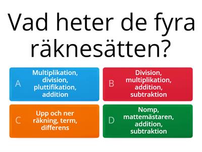 Addition - frågesport (fyra räknesätt, addition)