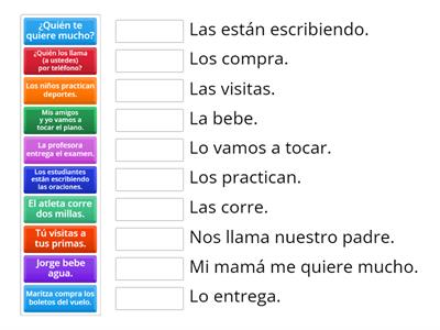 Pronombres de objeto directo.